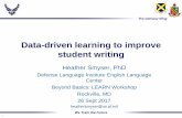 Data-driven learning to improve student writing · 2017-10-05 · The Gateway Wing We Train the Future 1 Data-driven learning to improve student writing Heather Smyser, PhD Defense