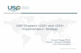 USP Chapters  and  Implementation …...2018/01/01  · USP Chapters  and  Implementation Strategy Horacio Pappa, Ph.D. Director - General