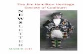 The Jim Hamilton Heritage Society of Coalburn N E W S L E ... · THE JIM HAMILTON HERITAGE SOCIETY OF COALBURN MEETINGS HELD TWICE MONTHLY Featuring Guest Speakers 1st & 3rd Wednesdays