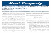 Real Property...Real Property Published by the Real Property Section of the North Carolina Bar Association • Section Vol. 33, No. 1 • October 2011 • Significant Changes in North