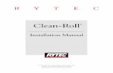 Clean Roll Install - Rytec Corporation...Jan 10, 2013  · to install your Rytec Clean-Roll ® Door in a manner that will ensure maximum life and trouble-free operation. Any unauthorized
