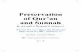 Preservation of Qur’an and Sunnah...Preservation of Qur’an and Sunnah {In the light of Science of Hadeeth } {Verily! We sent down the Reminder And verily we shall preserve it }