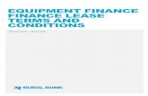 EQUIPMENT FINANCE FINANCE LEASE TERMS AND CONDITIONS · 2020-03-02 · Standard terms and conditions Rural Bank Equipment Finance - Notice words is explained at the end of these This