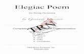 00 OC Full Score - Elegiac Poem - Elegiac Poem · 2016-06-14 · concert of the famous, ingenious “Adagio for strings” (opus 11) by the classic American composer Samuel Barber.