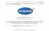 Announcement of Opportunity (AO) for Science Flight Missions€¦ · 3.1 Announcement of Opportunity (AO). A specific research opportunity for which relatively well-defined science