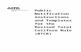 Public Notification Instructions and Templates for … · Web viewPublic Notification Instructions and Templates for the Revised Total Coliform Rule (RTCR) These templates provide