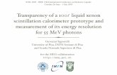 Transparency of a 100ℓ liquid xenon scintillation ... · Transparency of a 100ℓ liquid xenon scintillation calorimeter prototype and measurement of its energy resolution for 55