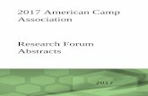 2017 American Camp Association · 2016-12-08 · 1 December 8, 2016 Dear Colleagues: This book includes 17 abstracts that will be presented at the 2017 American Camp Association (ACA)