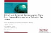 City of L.A. Deferred Compensation Plan: Overview and … · 2015-05-06 · 457(b) Plan Withdrawals In a 457(b) plan, payment can only be made under the following conditions: –Separation