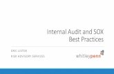 Internal Audit and SOX Best Practices · 2018-10-19 · a timeline for correction. Post Audit –Follow-up on remediation actions are reviewed and quality surveys are sent to process