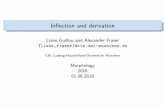 Inflection and derivationfraser/morphology_2016/... · 2016-06-05 · Inﬂectionandderivation LianeGuillouandAlexanderFraser {liane,fraser}@cis.uni-muenchen.de CIS,Ludwig-Maximilians-UniversitätMünchen