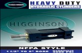 HEAVY DUTY - Higginson Equipment Inc · 2016-12-19 · Piston Rod– Chrome plated 1045/1050 steel, .001 min. chrome per side, Rc 69-71, RMS-16 13. Head Cushion Sleeve(optional) –