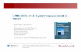 CMMI-DEV v1.3: Everything you need to know!€¦ · CMMI v1.3 Upgrade Timeline November 2010 CMMI v1.3 is Released You can conduct either a CMMI v1.2 OR v1.3 Appraisal using SCAMPI