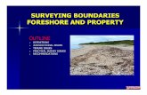 SURVEYING BOUNDARIES FORESHORE AND PROPERTY · surveying boundaries foreshore and property adverse possession •many structures in nl are built in close proximity to water ways,