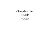 Chapter 14: Fluids - University of Florida€¦ · Fluids take the form of their container. When shear stress is applied they ﬂow. Fluids can only exert a force perpendicular to