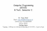 Computer Programming (CE103) B.Tech. Semester I · Library Functions for string, String-Manipulation Functions of the String-Handling Library, Comparison Functions of the String-Handling