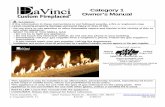 Category 1 Owner’s Manual - DaVinci Custom FireplacesCategory 1 Owner’s Manual WARNING: If the information in these instructions is not followed exactly, a fire or explosion may
