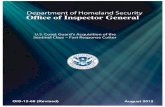 U.S. Coast Guard's Acquisition of the Sentinel Class ... · U.S. Coast Guard’s Acquisition of the Sentinel Class – Fast Response Cutter . OIG-12-68 (Revised) August 2012. ...