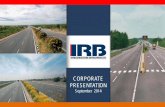 CORPORATE PRESENTATION - AceAnalyser Meet/200048_20141105.pdf2014/11/05  · 2 This presentation has been prepared by IRB Infrastructure Developers Limited (the “Company”) solely