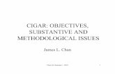CIGAR: OBJECTIVES, SUBSTANTIVE AND METHODOLOGICAL …jameslchan.com/papers/ChanPhDSem1.pdf · – A standard model or theory that identifies problems and evaluates solutions, or issues