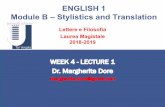 ENGLISH 1 Module B –Stylistics and Translation · Cognitive stylistics and Translation •i) Meaning is more than the words on the page. •ii) Reading is a cognitive process. It