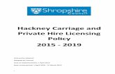 Hackney Carriage and Private Hire Licensing Policy 2 CONTENTS Policy Part 1 Introduction Part 2 Licensing