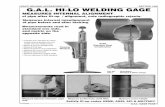 G.A.L. HI-LO WELDING GAGE · G.A.L. GAGE PAGE 1 LENCO WELDING ACCESSORIES LTD. SECTION 1000 ' June 2000 ... being careful to apply a constant back pressure to the barrel. 3. Hold