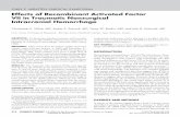 Effects of Recombinant Activated Factor VII in Traumatic ... · parietal intraparenchymal hemorrhages, and right frontoparie-tal diffuse axonal injury. No progression was noted on