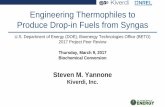 Engineering Thermophiles to Produce Drop-in Fuels from Syngas · Engineering Thermophiles to Produce Drop-in Fuels from Syngas . U.S. Department of Energy (DOE), Bioenergy Technologies