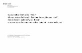 Guidelines for the welded fabrication of nickel alloys for corrosion-resistant service Nickel.pdf · 2008-07-02 · Guidelines for the welded fabrication of nickel alloys for corrosion-resistant