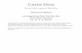 Casta Diva - De Bra · Casta Diva is one of the better-known songs from the opera Norma by Vincenzo Bellini. The arrangement is for quintet, where for a few measures the third voice