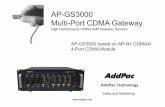 AP-GS3000 Multi-Port CDMA Gateway - AddPac AP-GS3000 Multi-Port CDMA Gateway State-of-art Signaling H.323, SIP, Concurrent Dual Stack Rack Mountable Chassis High Performance RISC CPU