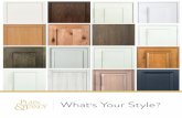 Whats Your Style · Transitional style is a marriage of traditional and contemporary styles, finishes, materials, and hardware. The cabinet lines are simple yet sophisticated, featuring