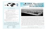 IEEE Electro n Devices Society Ne w s l e t t e r · IEEE Electron Devices Society Newsletter is published quarterly by the Electron Devices Society of the Institute of Electrical