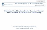 Business Combinations Under Common Control The Evolution of Predecessor Accounting · 2020-03-07 · 6 Pooling of interests – USA Accounting Research Bulletin No.40 Business Combinations