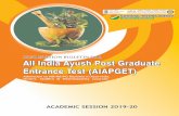 IMPORTANT INFORMATION AND DATES AT A GLANCE · 2 About All India Institute of Ayurveda (AIIA) 1 3 All India AYUSH Post Graduate Entrance Test (AIAPGET)-2019 1 4 General Instructions,