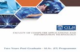 FACULTY OF COMPUTER APPLICATIONS AND ...Ÿ Two years Masters programme designed to offer domain specialization. Ÿ Five specialization tracks Web Programming, Mobile Computing, E Commerce,
