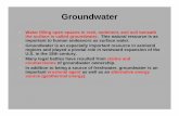 Water filling open spaces in rock, sediment, and soil …...Aquifers: pg 407 text • A saturated body of rock or soil that transmits economically significant quantities of groundwater.