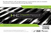 HHE Report No. HETA-2011-0102-3194, Evaluation of ...Evaluation of respiratory concerns at a cream cheese manufacturing facility Report No. 2011-0102-3194 September 2013 Rachel L.