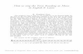 How to sing the First Reading at Mass in English & Latin · How to sing the First Reading at Mass in English & Latin B. Prophecy Tone The prophecy tone is used for the prophecies