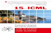 American Association 15 ICML Preliminary...3 Welcome to 15 –ICML The International Conference on Malignant Lymphoma (ICML) has become, since its first edition in 1981, a must-attend