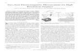 786 JOURNAL OF MICROELECTROMECHANICAL SYSTEMS, VOL. … · 786 JOURNAL OF MICROELECTROMECHANICAL SYSTEMS, VOL. 15, NO. 4, AUGUST 2006 Two-Axis Electromagnetic Microscanner for High
