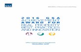 2016 GSA Achievement Award for Real Property …...GSA Office of Government-wide Policy 201 6 G S A ACHIEVEMENT AWARD FOR REAL PROPERTY BEST PRACTICES AND INNOVATION Office of Real
