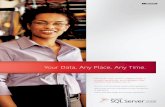 Your Data, Any Place, Any Time. · SQL Server 2008 and the Data Platform. SQL Server 2008 delivers on Microsoft’s Data Platform vision by helping your organization manage any data,