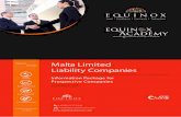 Malta Limited Liability Companies - Equinox Advisory€¦ · About Equinox Advisory ... Malta Limited Liability Companies ... offshore and back-office services. Malta offers the lowest