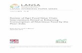Review of Agri-Food Value Chain Interventions …...LANSA WORKING PAPER SERIES Volume 2016 No 8 Review of Agri-Food Value Chain Interventions Aimed at Enhancing Consumption of Nutritious