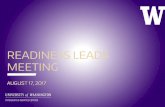 READINESS LEADS MEETING - University of Washington...business day or 1.6 cases coming into the ISC every minute we are open for business • Main topics for inquiries coming into the