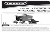 INSTRUCTIONS FOR 200A 230/400V Turbo Arc Welder200A 230/400V TURBO ARC WELDER Stock no. 83403 Part no. AW200T 1.2 REVISIONS: As our user manuals are continually updated, users should