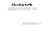 ARTESIAN 220 & 340 - Dunkirk BoilersARTESIAN 220 & 340 Instantaneous Indirect Water Heater By Dunkirk Boilers • INSTALLATION AND OPERATING INSTRUCTIONS • ENGINEERING MANUAL Manufacturer's