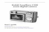 Kodak EasyShare C340 zoom digital camera Kodak EasyShare C340 zoom digital camera Userâ€™s guide For